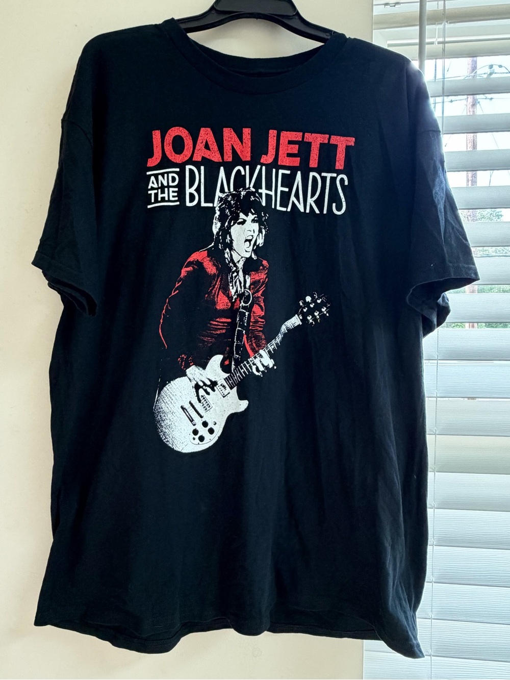 Joan Jett Black Graphic Band T-Shirt - Black with Red & White Print